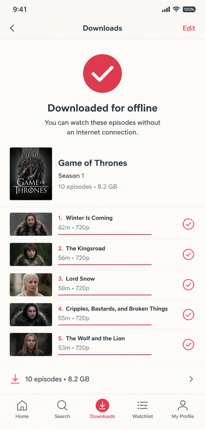 Offline downloads