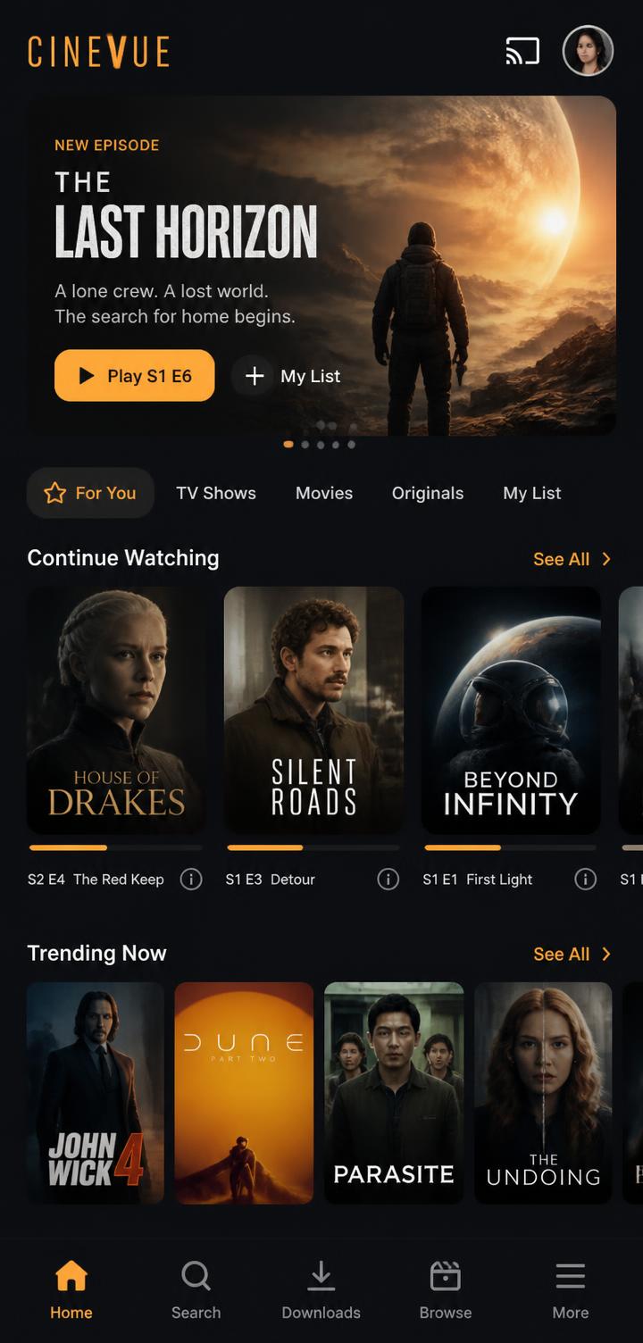 Continue-watching row
